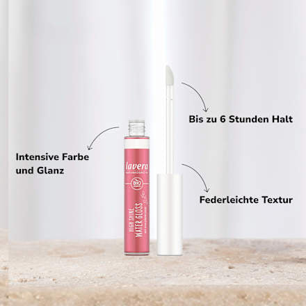 Lipgloss High Shine Water 04 Pink Lagoon, 5,5 ml lavera NATURKOSMETIK