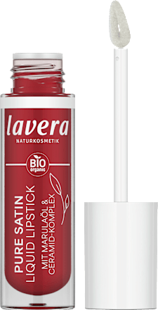 Lippenstift Liquid Pure Satin 01 Poppy Red, 4 ml lavera NATURKOSMETIK
