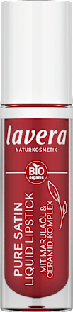 Lippenstift Liquid Pure Satin 01 Poppy Red, 4 ml lavera NATURKOSMETIK
