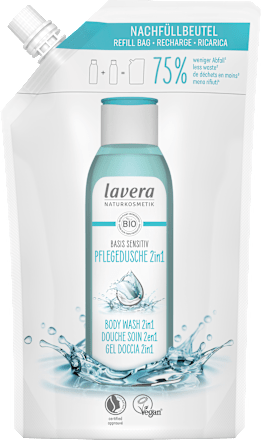 Pflegedusche Nachfüllbeutel Basis Sensitiv 2in1, 500 ml lavera NATURKOSMETIK