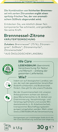 Kräutertee Brennessel-Zitrone (20 Beutel), 30 g