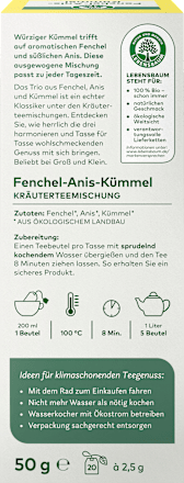 Kruidenthee venkel-anijs-karwij (20 zakjes), 50 g