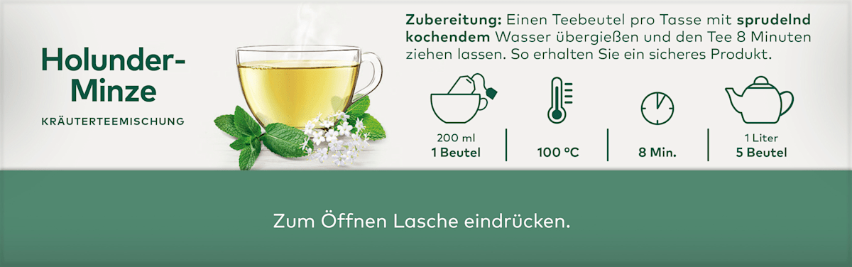 Kräutertee, Holunder-Minze (20 Beutel), 30 g