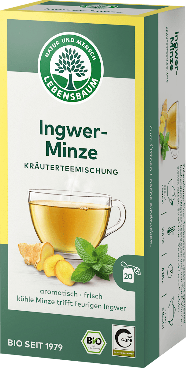 LEBENSBAUM Kräutertee, Ingwer-Minze (20 Beutel), 30 g
