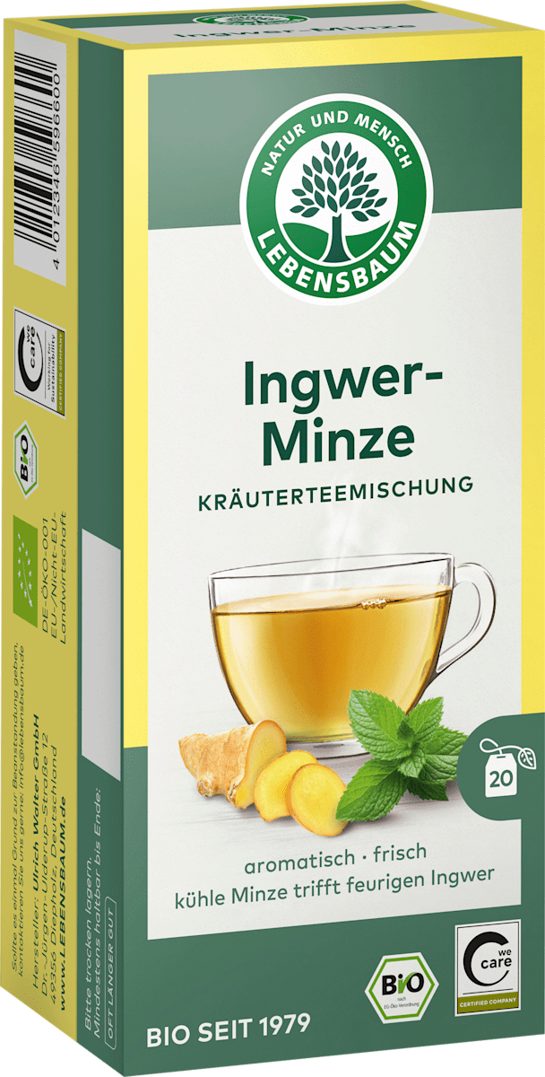 LEBENSBAUM Kräutertee, Ingwer-Minze (20 Beutel), 30 g