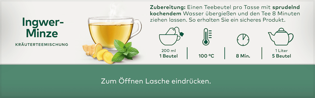 LEBENSBAUM Kräutertee, Ingwer-Minze (20 Beutel), 30 g