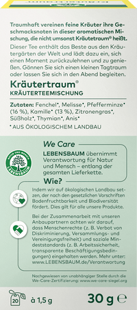 LEBENSBAUM Kräutertee, Kräutertraum (20 Beutel), 30 g