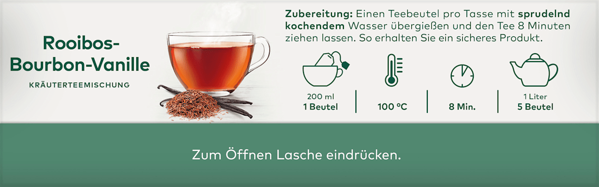Kräutertee, Rooibos-Bourbon-Vanille (20 Beutel), 30 g