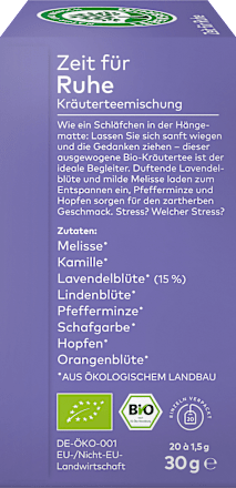 Kruidenthee "Tijd voor rust" (20 zakjes), 30 g