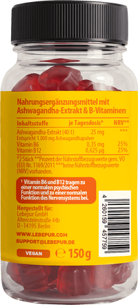 Lebepur Gummies à l'Ashwagandha 60 unités, 75 g