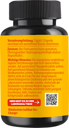 Bio Flohsamenschalen Kapseln 60 St, 36 g