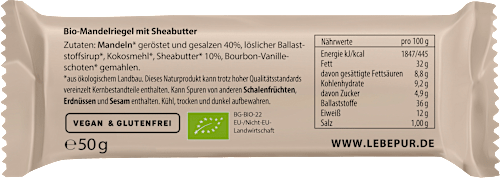 Nussriegel Roasted Almond Chew, 50 g Lebepur