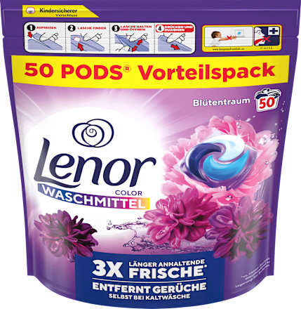 Colorwaschmittel Pods Blütentraum, 50 Wl Lenor