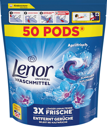 Vollwaschmittel Pods Aprilfrisch, 100 Wl