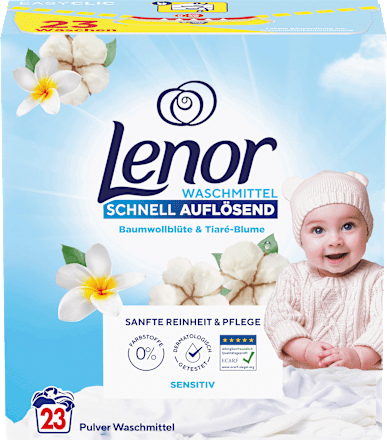 Vollwaschmittel Pulver Sensitiv, 23 Wl Lenor