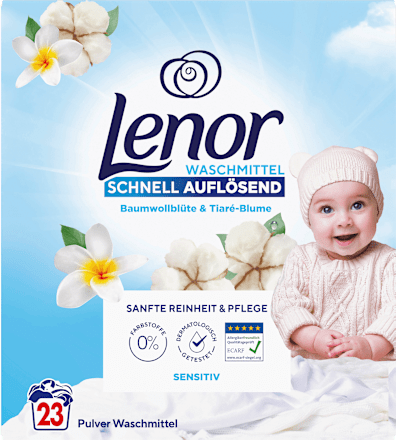 Vollwaschmittel Pulver Sensitiv, 23 Wl Lenor