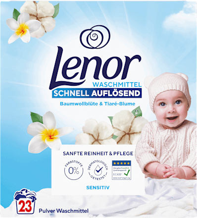 Vollwaschmittel Pulver Sensitiv, 23 Wl Lenor