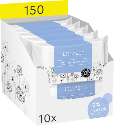 Vochtige doekjes 99% water (10x15 stuks), 150 stuks