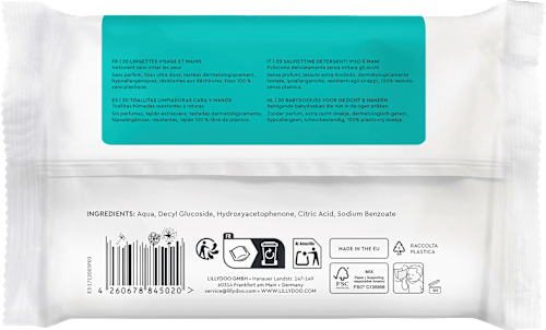 Vochtige doekjes voor gezicht en handen, 20 stuks