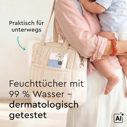 Feuchttücher mit 99% Wasser, Reisegröße, 15 St