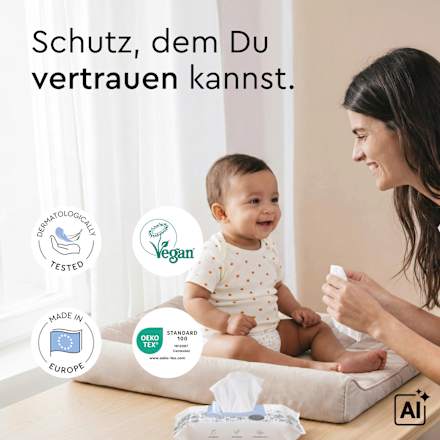 Feuchttücher mit 99% Wasser, Reisegröße, 15 St