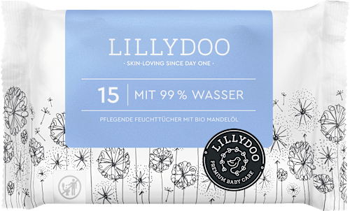 Feuchttücher mit 99% Wasser, Reisegröße, 15 St