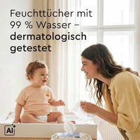 Feuchttücher mit 99% Wasser, Reisegröße, 15 St