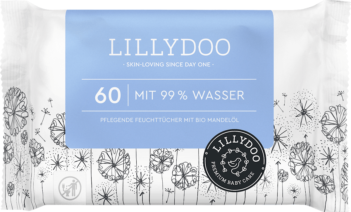 Feuchttücher mit 99% Wasser, 60 St