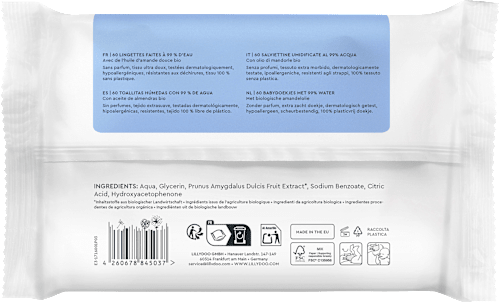 Vochtige doekjes met 99% water, 60 stuks