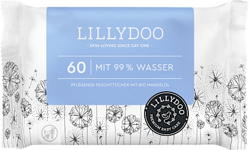 Feuchttücher mit 99 % Wasser, 60 St