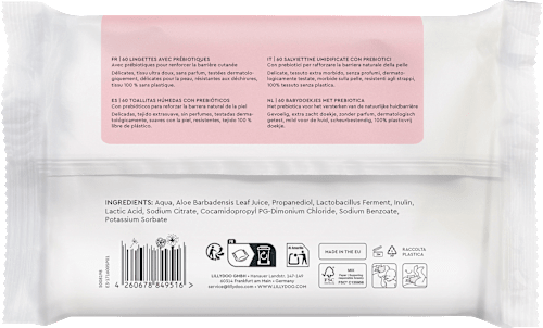 Vochtige doekjes met prebiotica, 60 stuks