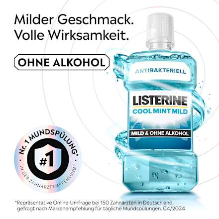 Cool Mint Mondwater milde smaak, 500 ml