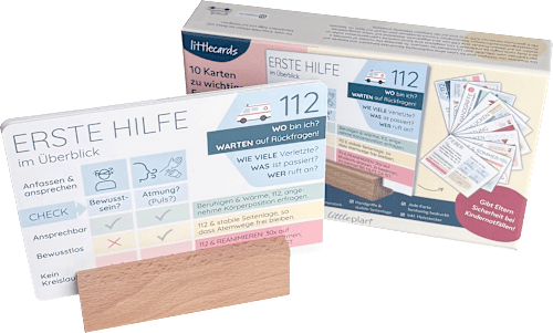 Erste-Hilfe-Karten mit Holzständer, 1 St littleplan