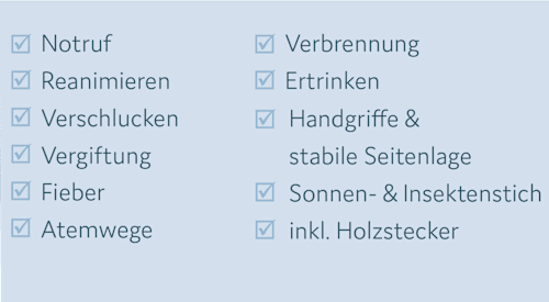 Erste-Hilfe-Karten mit Holzständer, 1 St littleplan