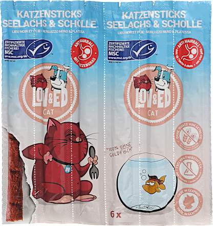 Kattensnoepjes met zalm en schol, 30 g