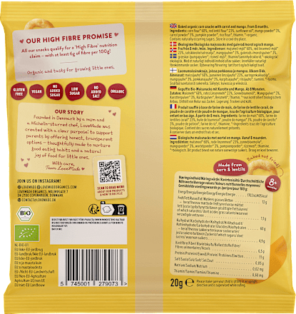 Babysnack Mais Karotte & Mango ab 8 Monaten, 20 g