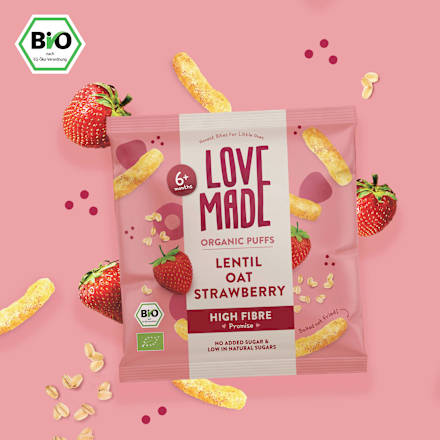 Babysnack Mais Linse, Hafer & Erdbeere ab 6 Monaten, 20 g