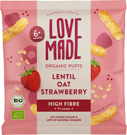 Babysnack Mais Linse, Hafer & Erdbeere ab 6 Monaten, 20 g