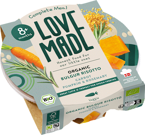 Menü Bulgur Risotto mit Karotten, Kürbis, Rosmarin, ab 8 Monaten, 185 g