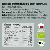 Menü Bulgur Risotto mit Karotten, Kürbis, Rosmarin, ab 8 Monaten, 185 g