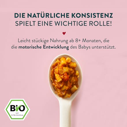 Menü Lasagne mit Karotten, Paprika, Oregano,  ab 8 Monaten, 185 g