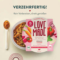 Menü Lasagne mit Karotten, Paprika, Oregano,  ab 8 Monaten, 185 g