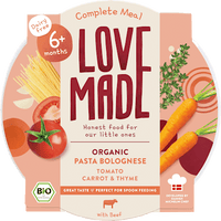 Menü Pasta Bolognese mit Tomaten, Karotten, Thymian, ab 6 Monaten, 185 g