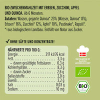 Quetschie Erbsen, Zucchini, Apfel und Quinoa, ab 6 Monaten, 100 g