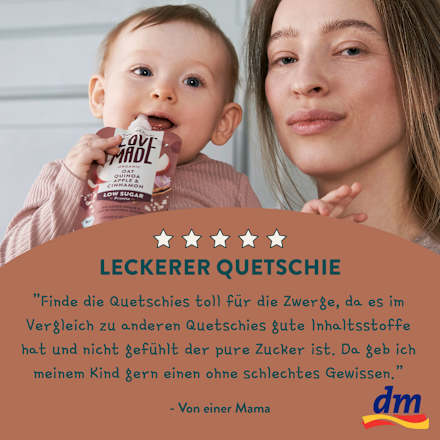 Quetschie Haferbrei, Apfel, Pastinake, Quinoa und Zimt, ab 6 Monaten, 100 g