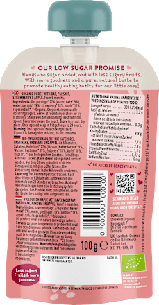 Quetschie Haferbrei, Pastinake, Erdbeere und Apfel, ab 6 Monaten, 100 g