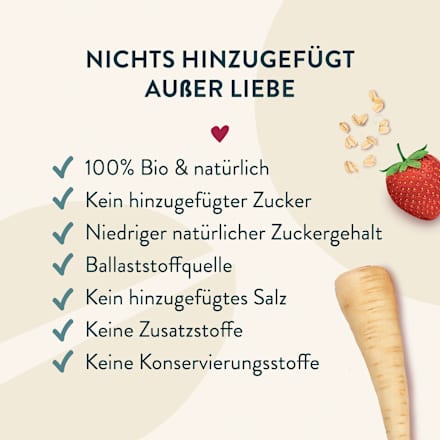 Quetschie Haferbrei, Pastinake, Erdbeere und Apfel, ab 6 Monaten, 100 g