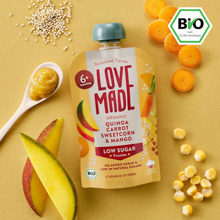 Quetschie Karotte, Mais, Mango und Quinoa, ab 6 Monaten, 100 g