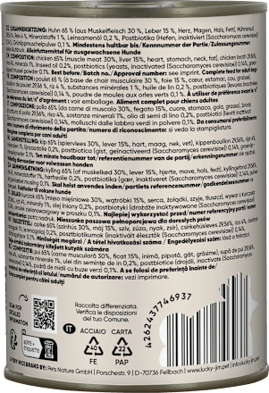 Nat hondenvoer met kip &amp; lever, 400 g