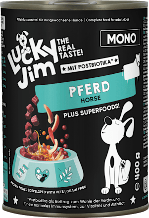 Nassfutter Hund mit Pferd & Superfoods, 400 g Lucky Jim